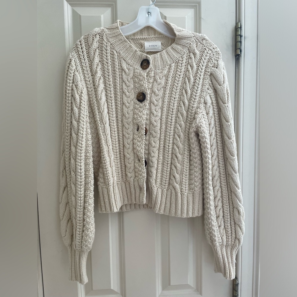 DOEN DOEN CARDIFF CARDIGAN SWEATER -- MILKY WAY, M